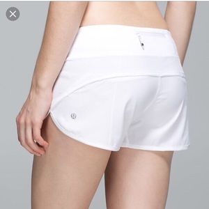 lululemon white speed up short 2.5”